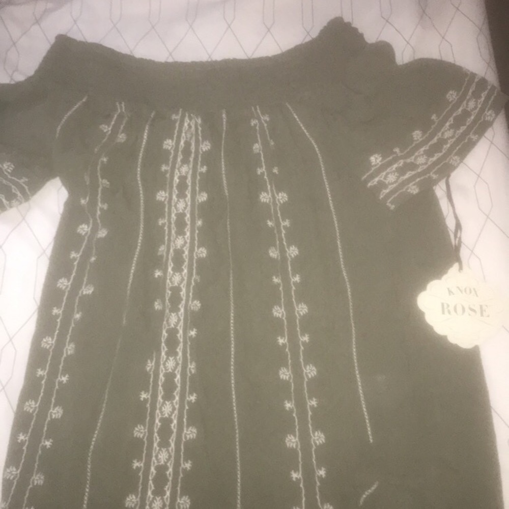 Off the shoulder olive top